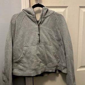 COPY - Grey Lululemon cropped over sized scuba hoodie